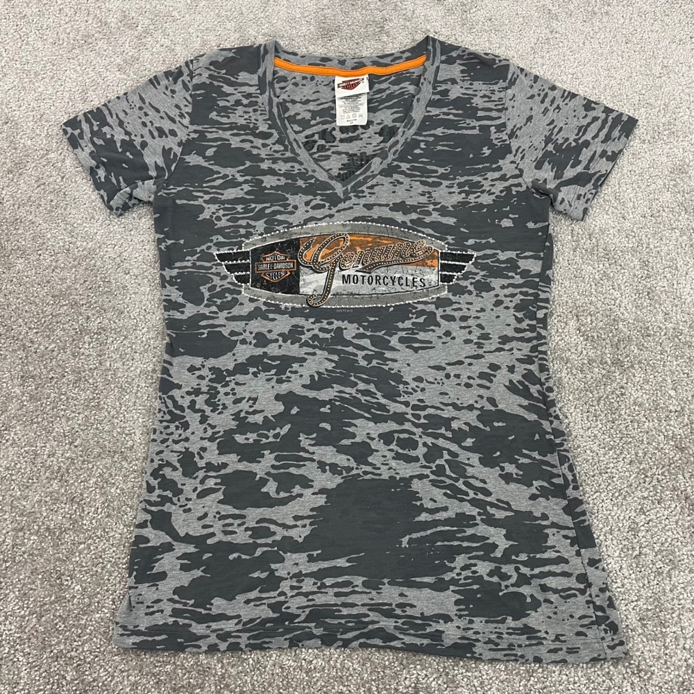 Harley Davidson T Shirt Womens XS Burnout Mesh Studded Y2K Biker (Size Tag 2X)